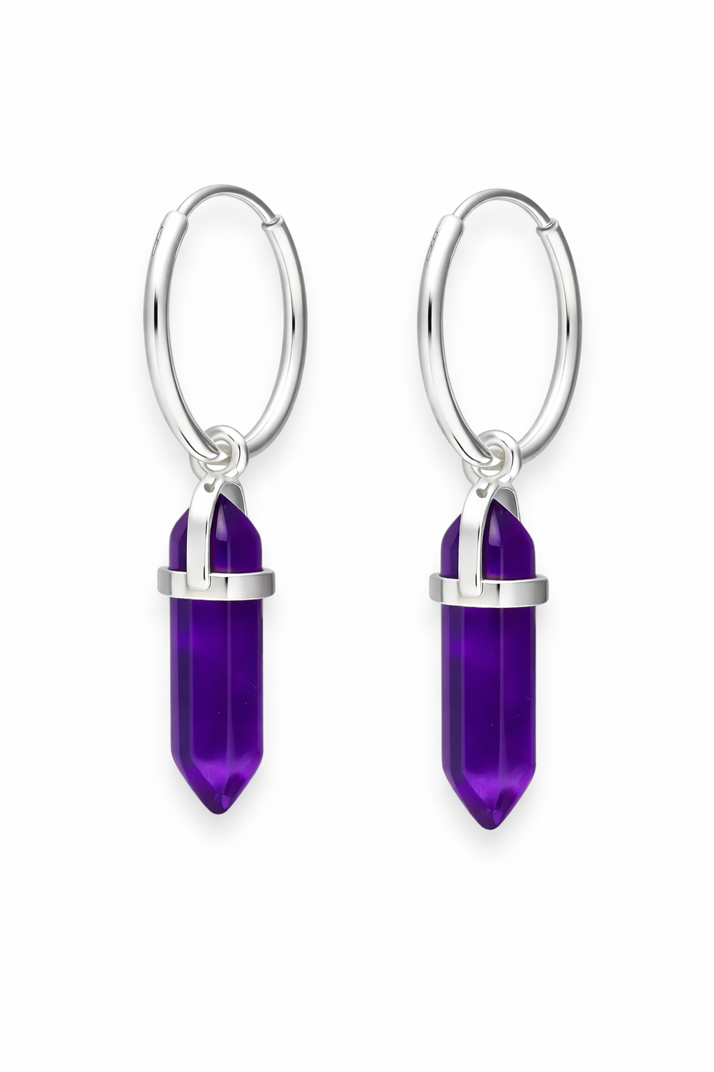 Aros Amatista plata 925