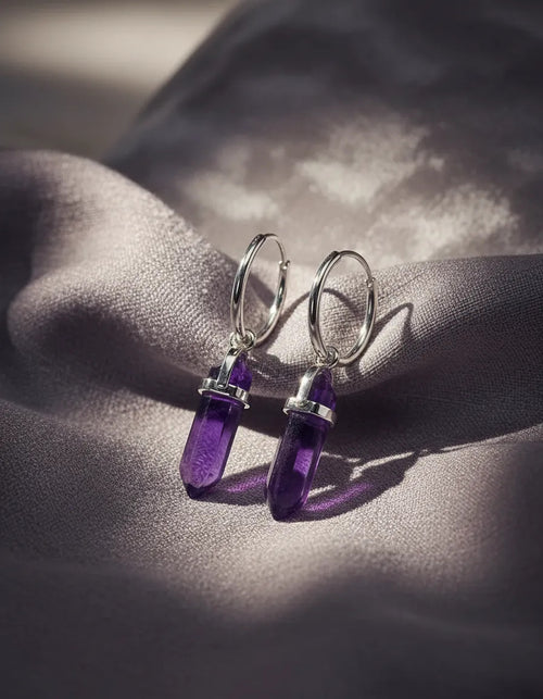 Aros Amatista plata 925