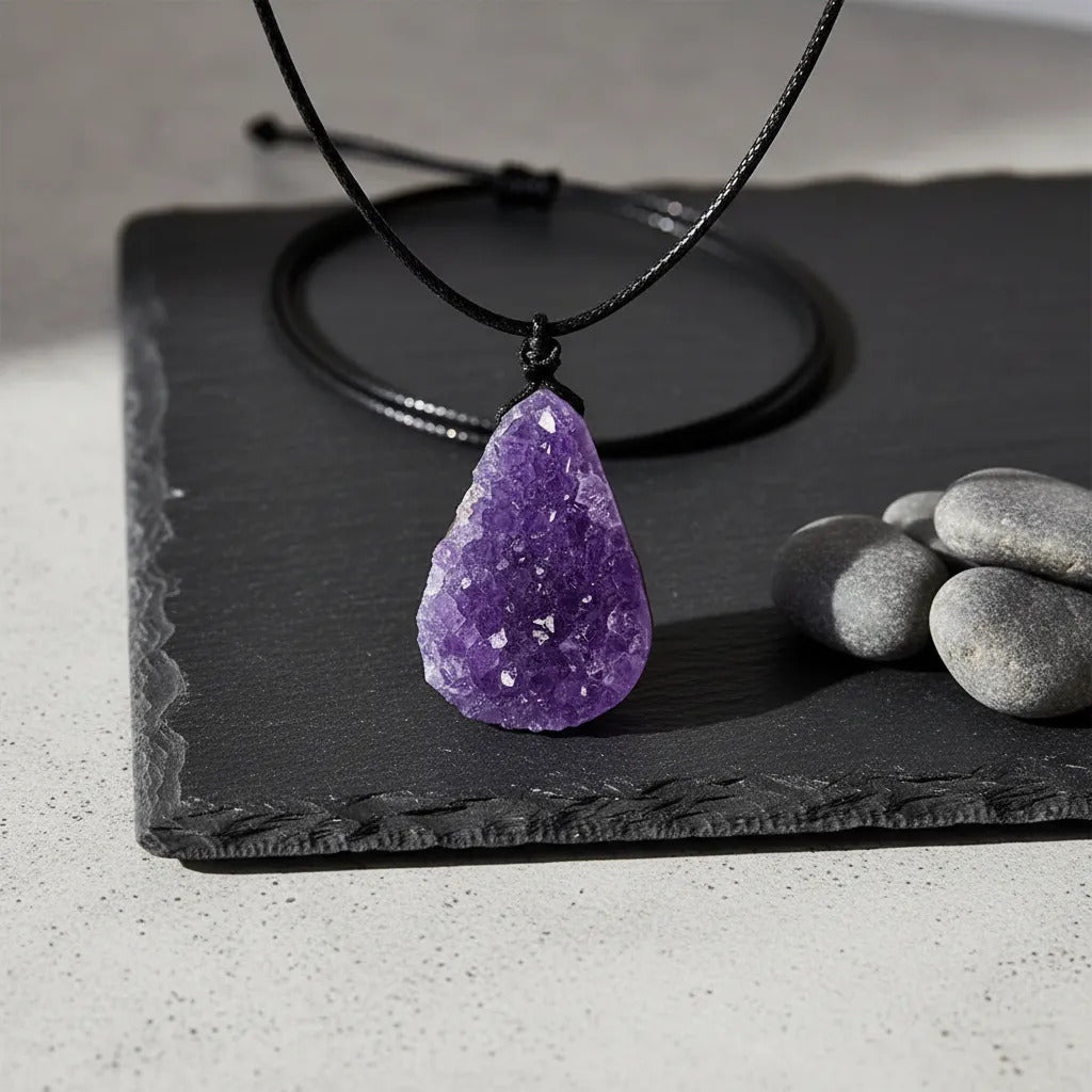 Collar Drusa amatista natural
