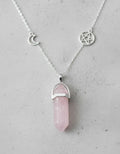 Collar Cuarzo rosa plata 925