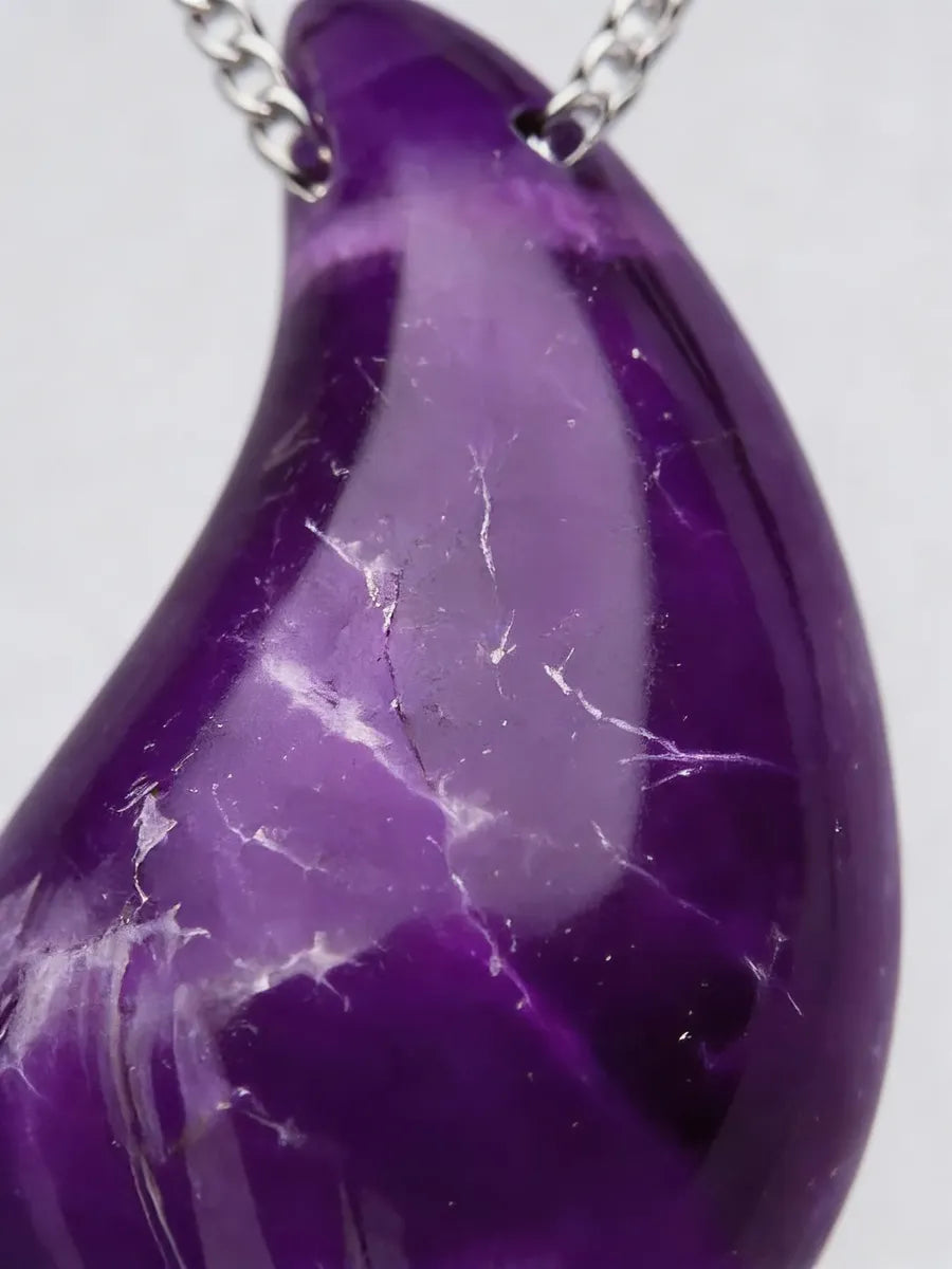 Collar amatista gota de agua plata 925